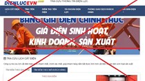 Xuất hiện trang web giả mạo thương hiệu EVN