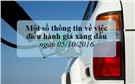 Một số thông tin về việc điều hành giá xăng dầu ngày 05/10/2016