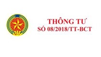 Thông tư số 08/2018/TT-BCT 