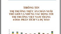 Thông tin thị trường thức ăn chăn nuôi thế giới và những tác động tới thị trường Việt Nam tháng 4/2026