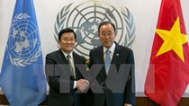 Chủ tịch nước Trương Tấn Sang hội kiến Tổng Thư ký LHQ Ban Ki-moon