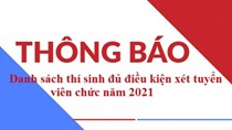 Trung tâm TT CN và TM thông báo danh sách thí sinh đủ điều kiện xét tuyển viên chức năm 2021