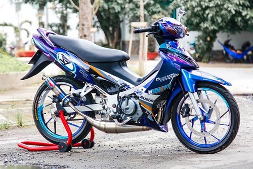 Xe 2 thi Suzuki Satria mau doc cua biker Lam Dong hinh anh 5
