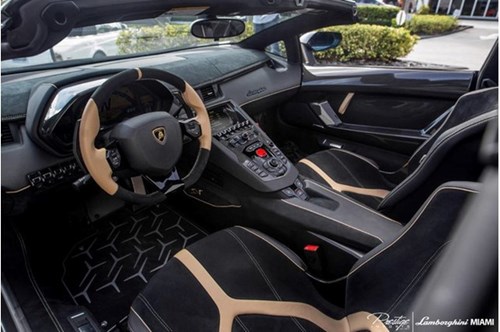 Vẻ đẹp siêu xe hàng hiếm Lamborghini Aventador SV Roadster màu vàng đồng - Ảnh 12.