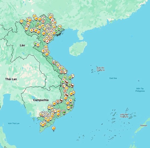 Tuần lễ Nông sản Việt 2025 quy tụ các sản phẩm tiêu biểu, đặc sản vùng miền của 34 tỉnh, thành phố trên cả nước. Ảnh: Cục Quản lý và PT thị trường trong nước.