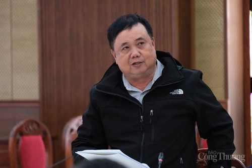 Ông Đoàn Đức Hưng, Phó Tổng Giám đốc Tổng công ty Điện lực miền Nam phát biểu tại buổi làm việc. Ảnh: Lê Sơn