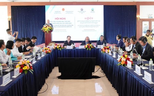 Hội nghị Xúc tiến thương mại, thúc đẩy xuất nhập khẩu khu vực miền Nam năm 2025 tại An Giang đã ghi nhận nhiều thành công cho thương mại Việt Nam - Campuchi. Ảnh: Thanh Tiến.