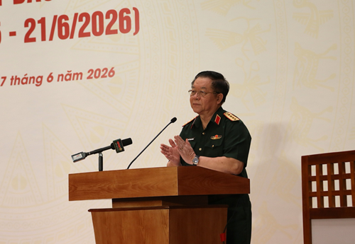 Đại tướng Nguyễn Trọng Nghĩa, Ủy viên Bộ Chính trị, Bí thư Trung ương Đảng, Ủy viên Thường vụ Quân ủy Trung ương, Chủ nhiệm Tổng cục Chính trị Quân đội nhân dân Việt Nam. Ảnh: Trà Khánh
