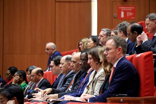 Các đại biểu quốc tế tham dự đại hội phiên bế mạc đại hội. Ảnh: TTXVN