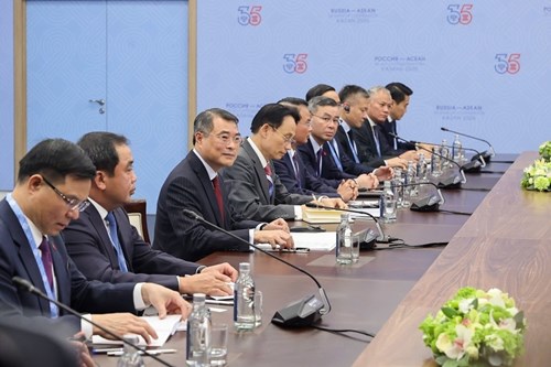 Thủ tướng Lê Minh Hưng đề nghị phía Nga tạo điều kiện thuận lợi hơn nữa cho một số mặt hàng của Việt Nam tiếp cận thị trường Nga - Ảnh: VGP