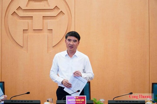 Phó Chủ tịch UBND TP. Hà Nội Nguyễn Xuân Lưu phát biểu tại buổi làm việc.