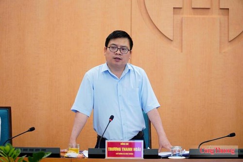 Thứ trưởng Bộ Công Thương Trương Thanh Hoài phát biểu tại buổi làm việc. Ảnh: Minh Đức.