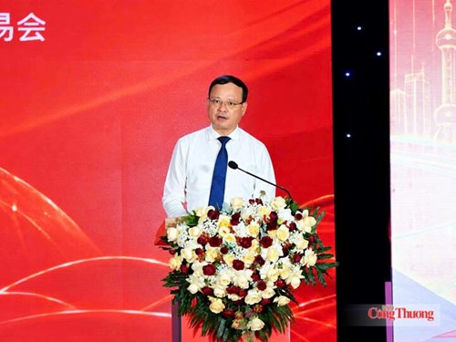 Ông Nguyễn Mạnh Tuấn, Phó Chủ tịch Thường trực UBND tỉnh Tuyên Quang phát biểu khai mạc hội chợ. Ảnh: Minh Đức