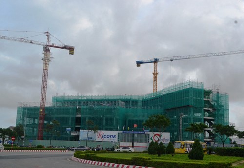 Công trình bệnh viện Vinmec đang xây dựng