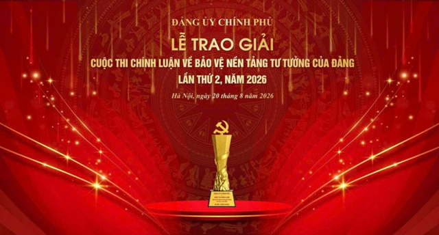 Lễ trao Giải Cuộc thi chính luận về bảo vệ nền tảng tư tưởng của Đảng trong Đảng bộ Chính phủ lần thứ 2, năm 2026