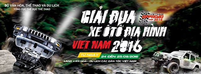 Giải đua xe địa hình Việt Nam năm 2016 sẽ diễn ra từ ngày 24/9 