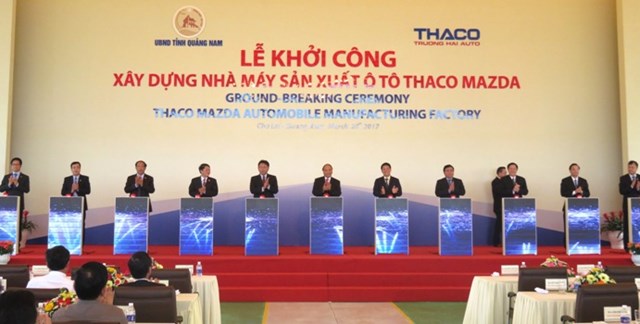 Khởi công Nhà máy Thaco Mazda tại Quảng Nam với tổng vốn đầu tư 12.000 tỷ đồng