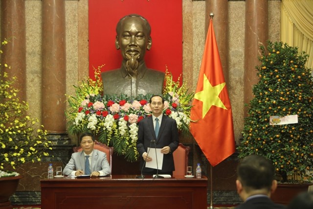 Chủ tịch nước Trần Đại Quang đánh giá cao sự nỗ lực của các tham tán thương mại