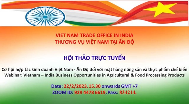 Buổi giao thương, kết nối Việt Nam - Ấn Độ đối với mặt hàng nông sản và thực phẩm chế biến