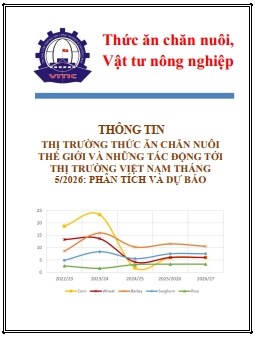 Thông tin thị trường thức ăn chăn nuôi thế giới và những tác động tới thị trường Việt Nam tháng 5/2026: Phân tích và dự báo