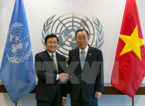 Chủ tịch nước Trương Tấn Sang hội kiến Tổng Thư ký LHQ Ban Ki-moon