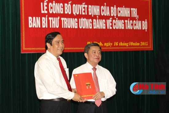 Bí thư Hà Tĩnh điều động về Bí thư Đảng đoàn Liên minh Hợp tác xã Việt Nam
