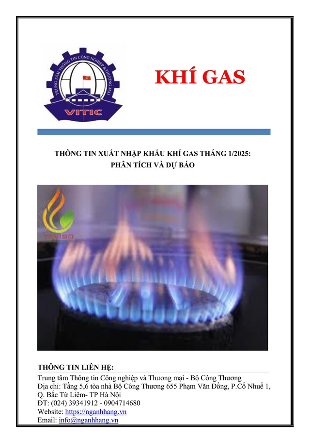 Thông tin xuất nhập khẩu khí đốt hóa lỏng (khí gas) tháng 1/2025