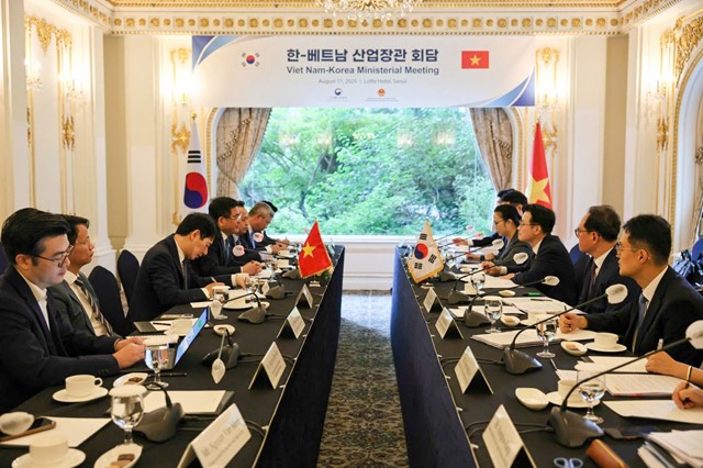 Bộ trưởng Nguyễn Hồng Diên làm việc với Bộ trưởng Bộ Thương mại, Công nghiệp và Năng lượng Hàn Quốc