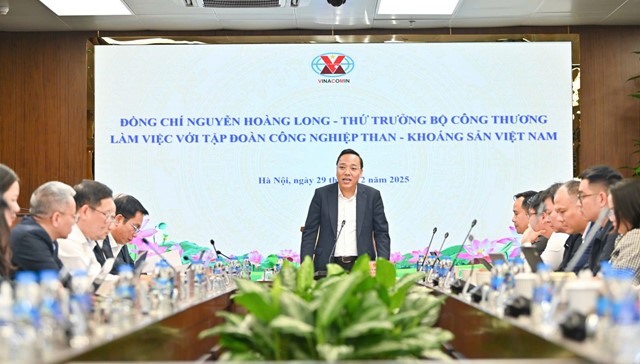 Thứ trưởng Nguyễn Hoàng Long làm việc với Tập đoàn Công nghiệp Than - Khoáng sản Việt Nam